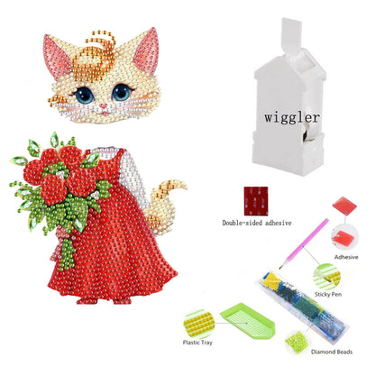 Acrylic Shaking Head Animal Desktop Diamond Art Kits Cat Dog Bedroom Table Decor