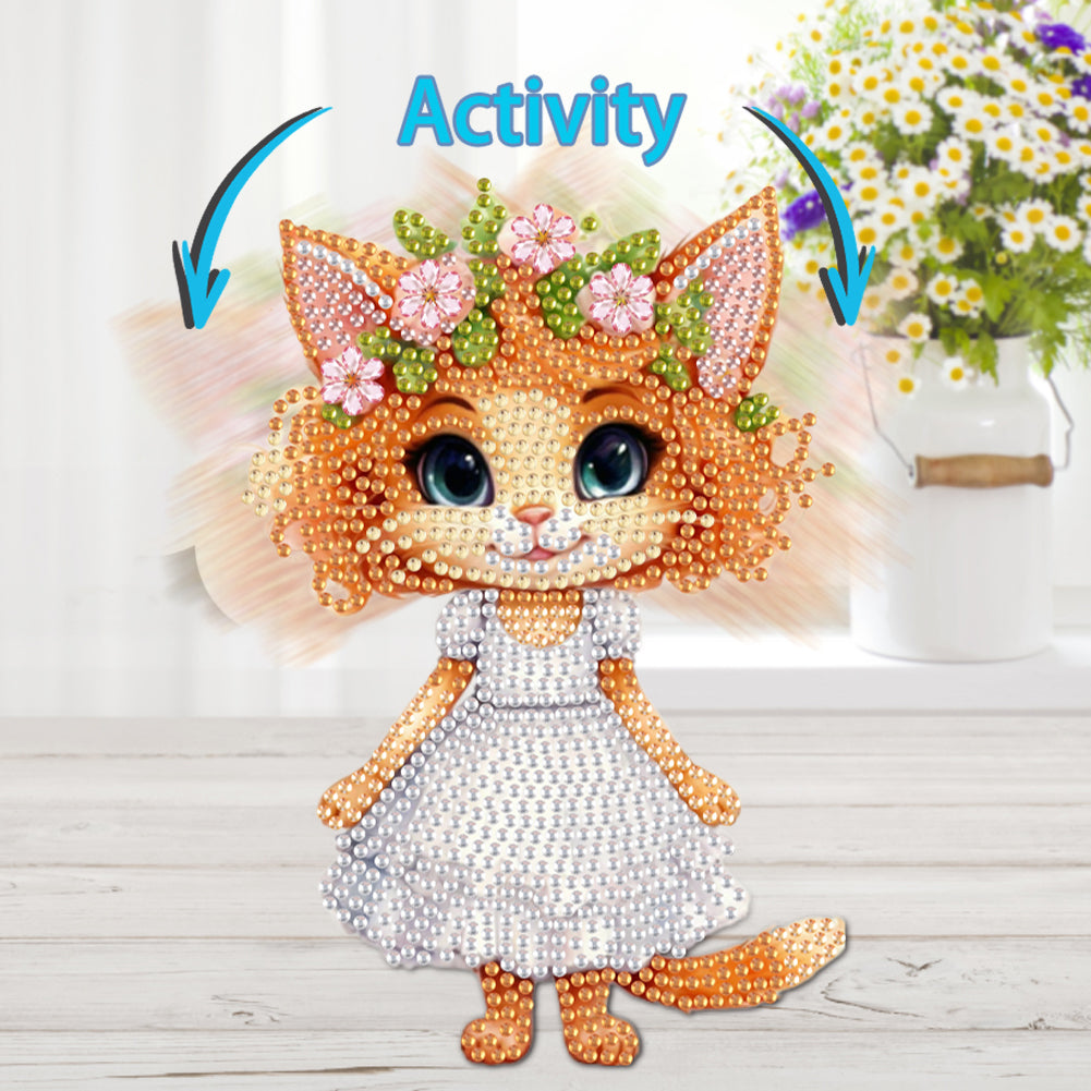 Acrylic Shaking Head Animal Desktop Diamond Art Kits Cat Dog Bedroom Table Decor