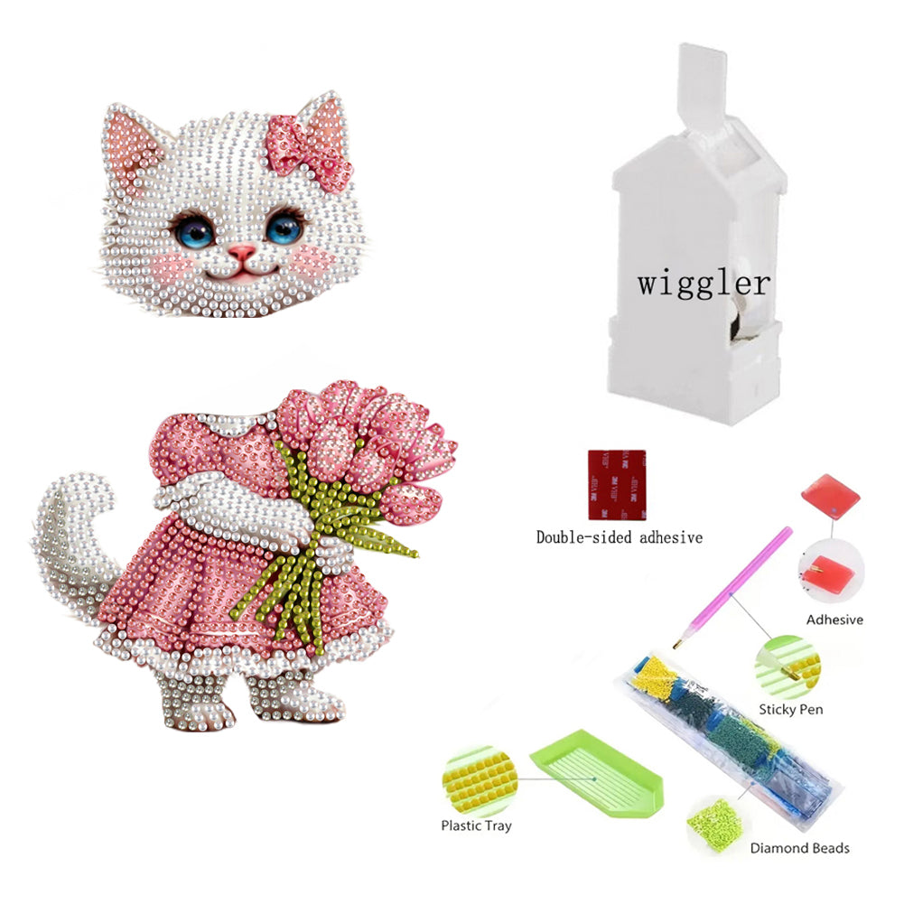 Acrylic Shaking Head Animal Desktop Diamond Art Kits Cat Dog Bedroom Table Decor