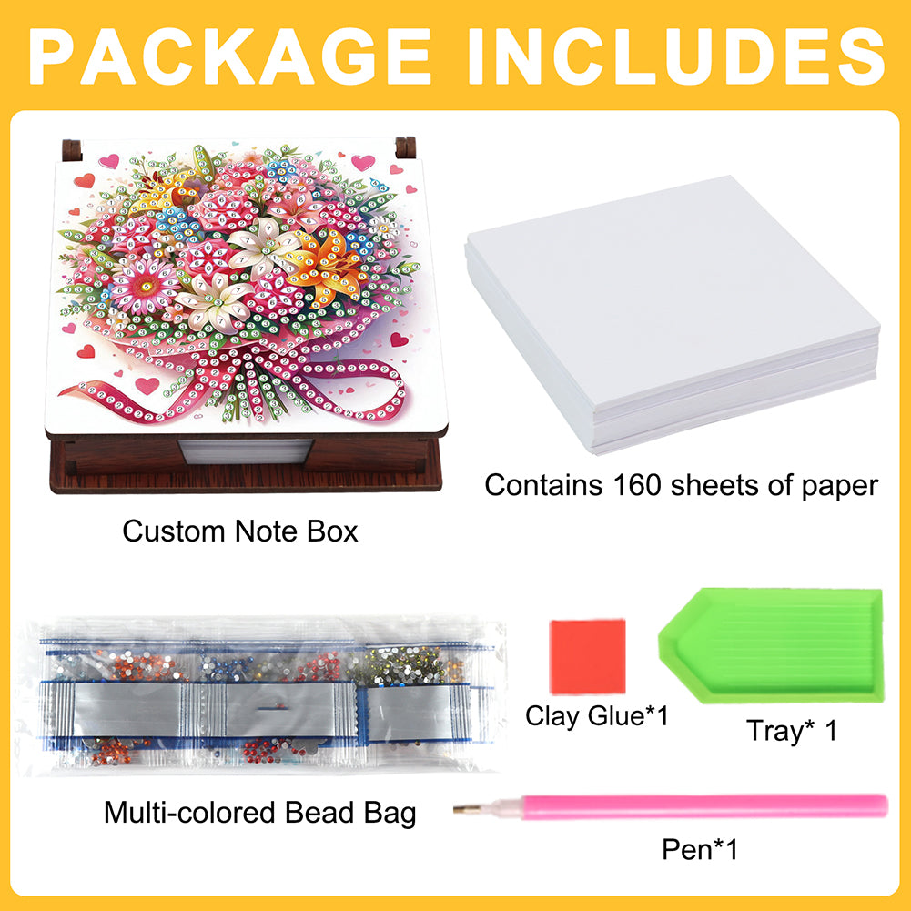 1pc Diamond Painting Kit Note Box 160 Sticky Notes Home Office School Supplies