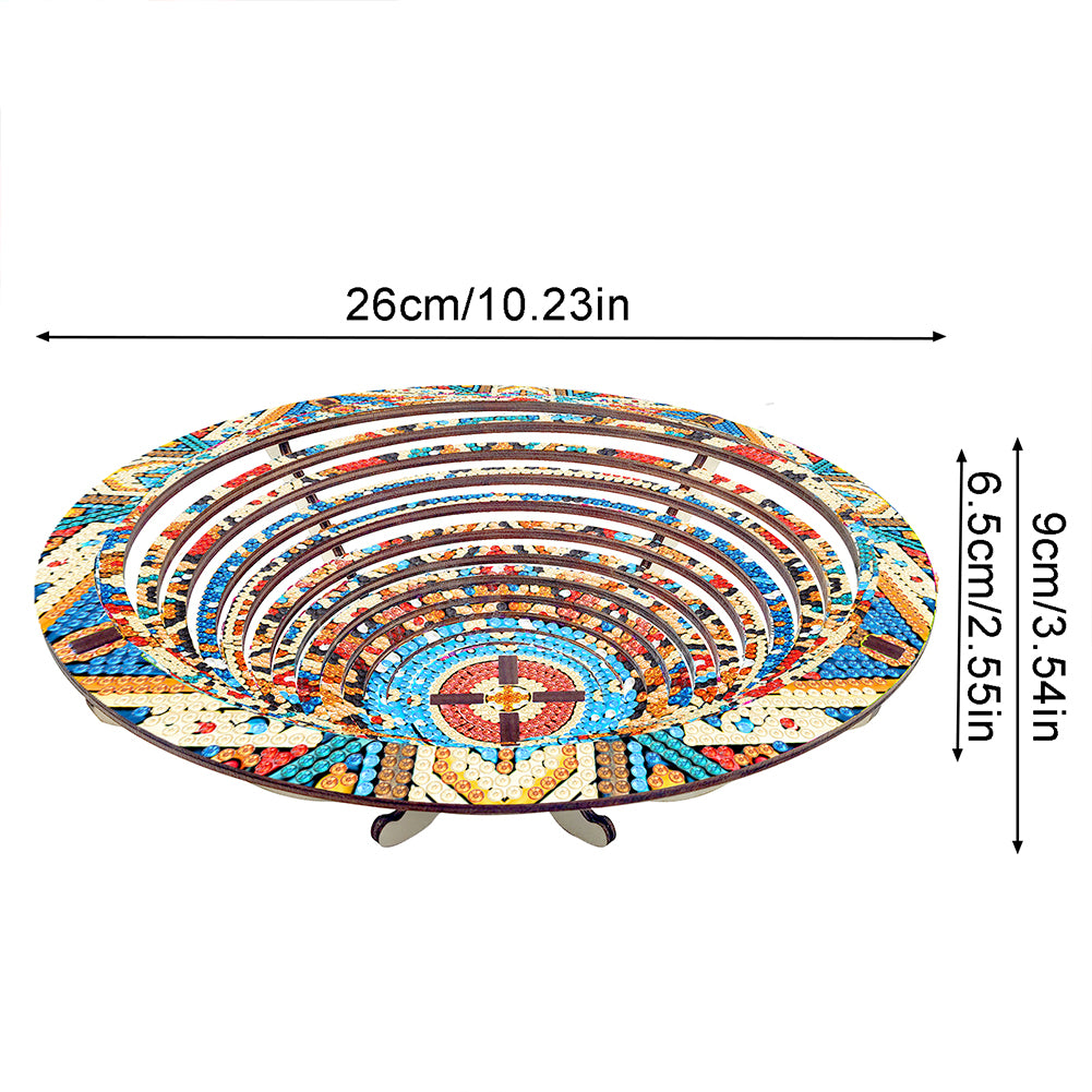 Diamond Painting Wooden Serving Tray Decorative Diamond Painting Dining Plate