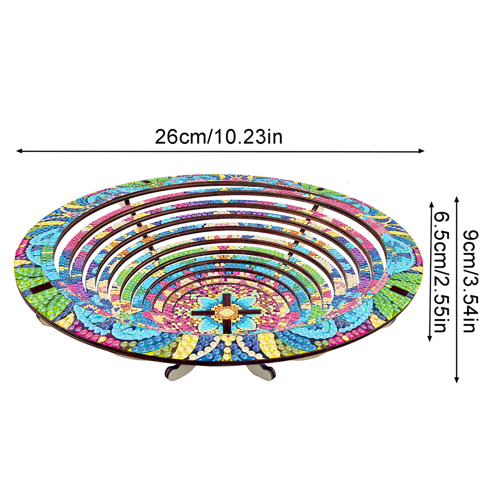 Diamond Painting Wooden Serving Tray Decorative Diamond Painting Dining Plate