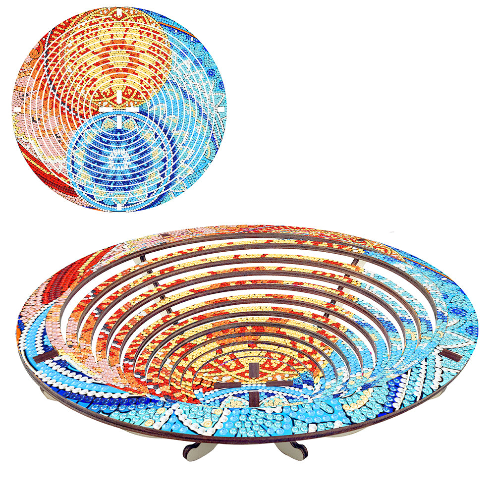 Diamond Painting Wooden Serving Tray Decorative Diamond Painting Dining Plate