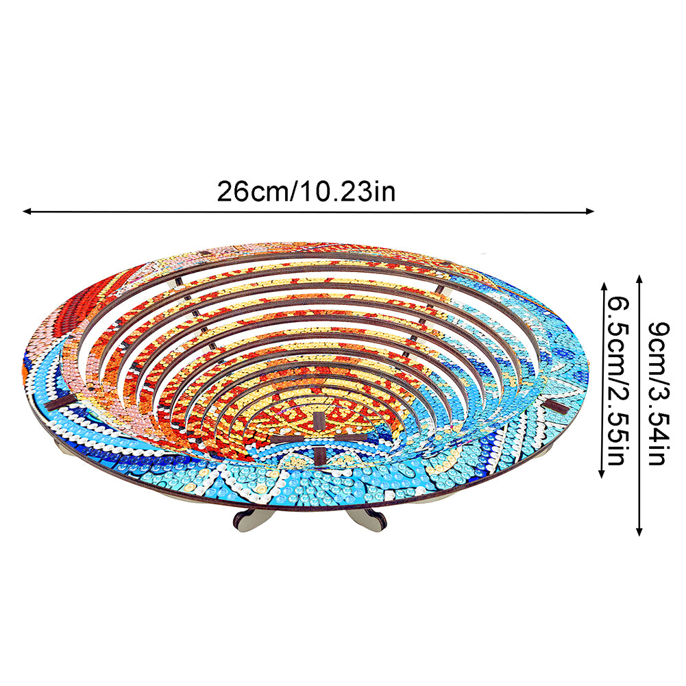 Diamond Painting Wooden Serving Tray Decorative Diamond Painting Dining Plate