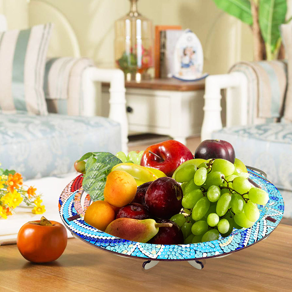 Diamond Painting Wooden Serving Tray Decorative Diamond Painting Dining Plate