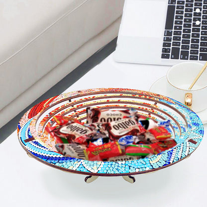 Diamond Painting Wooden Serving Tray Decorative Diamond Painting Dining Plate