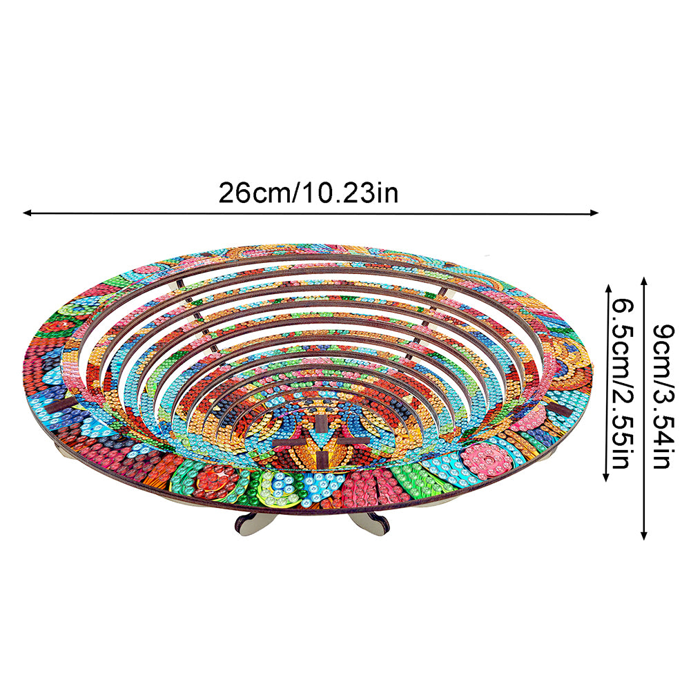 Diamond Painting Wooden Serving Tray Decorative Diamond Painting Dining Plate
