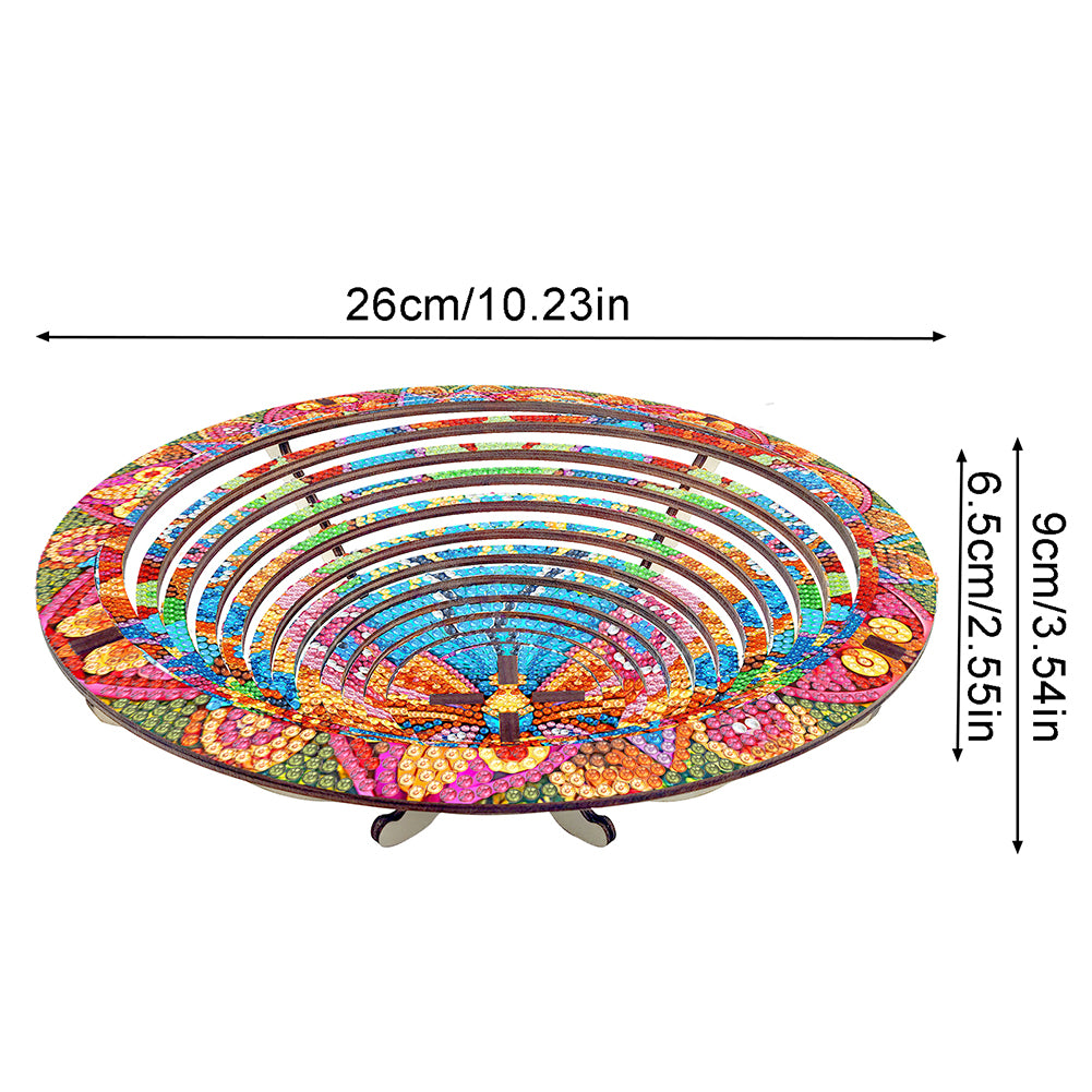 Diamond Painting Wooden Serving Tray Decorative Diamond Painting Dining Plate