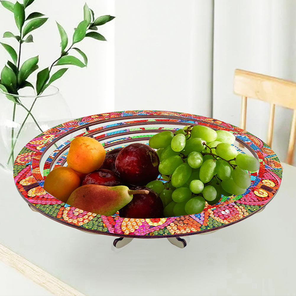 Diamond Painting Wooden Serving Tray Decorative Diamond Painting Dining Plate