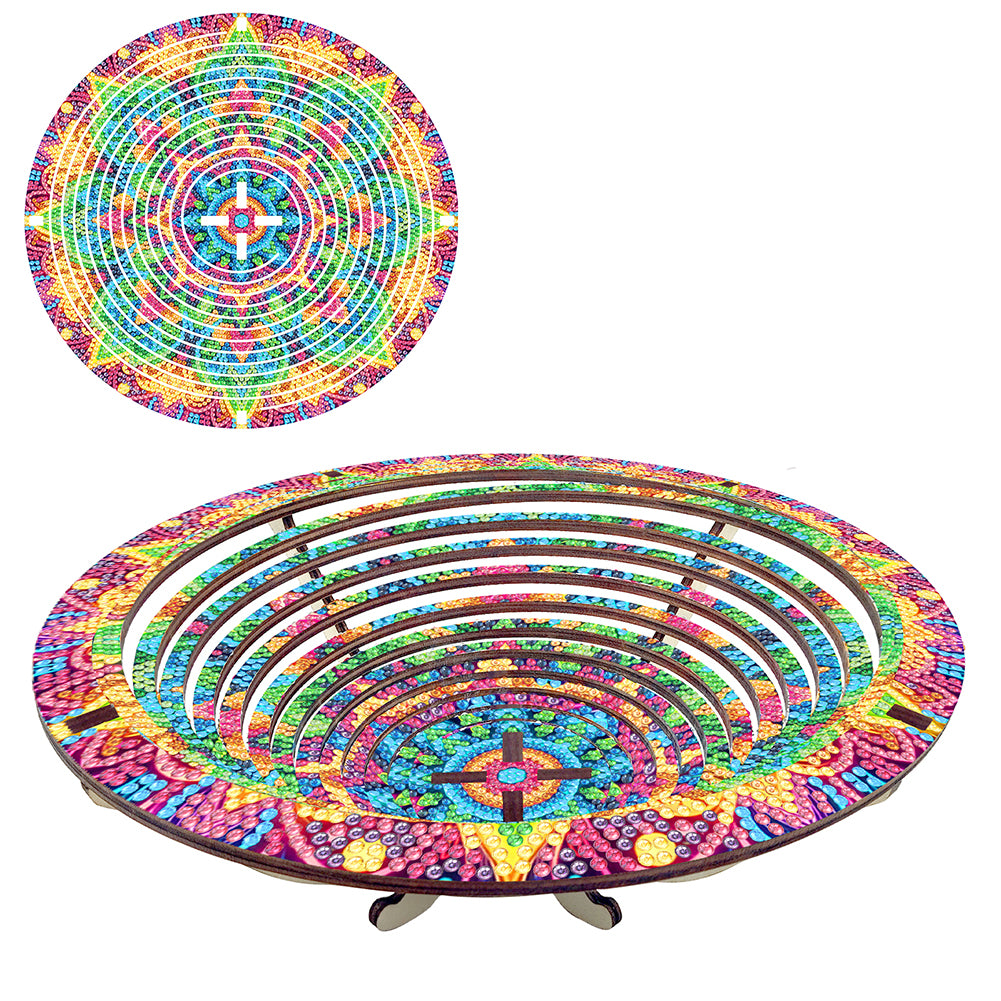 Diamond Painting Wooden Serving Tray Decorative Diamond Painting Dining Plate