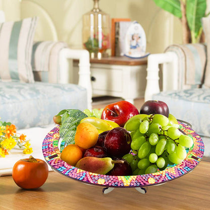 Diamond Painting Wooden Serving Tray Decorative Diamond Painting Dining Plate
