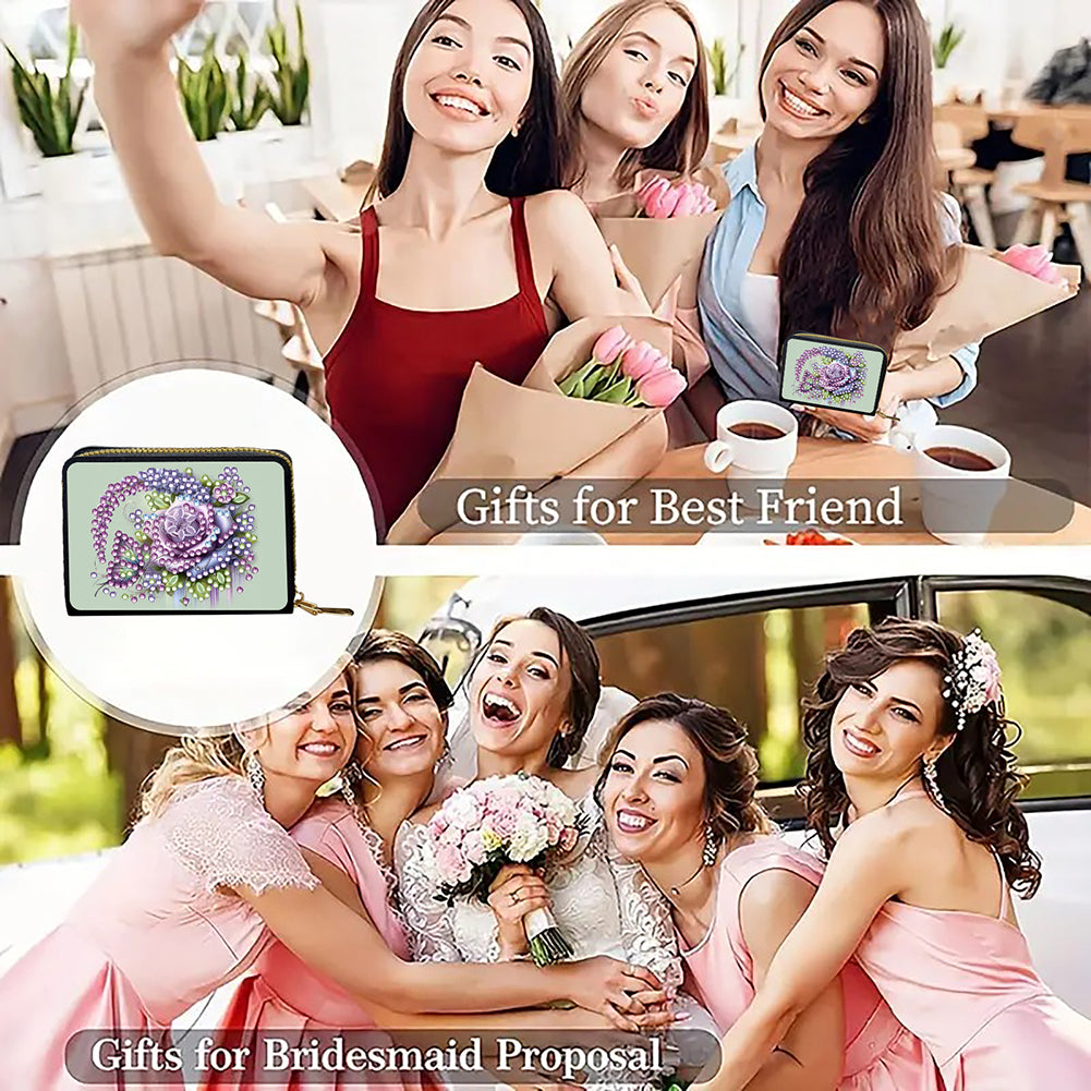 Diamond Painting Card Holder Coin Purse Diamond Art Wallet Pouch Gifts for Women