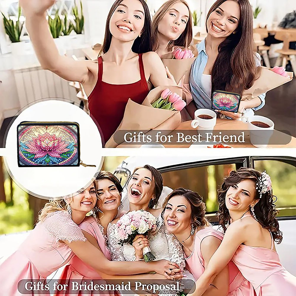 Diamond Painting Card Holder Coin Purse Diamond Art Wallet Pouch Gifts for Women