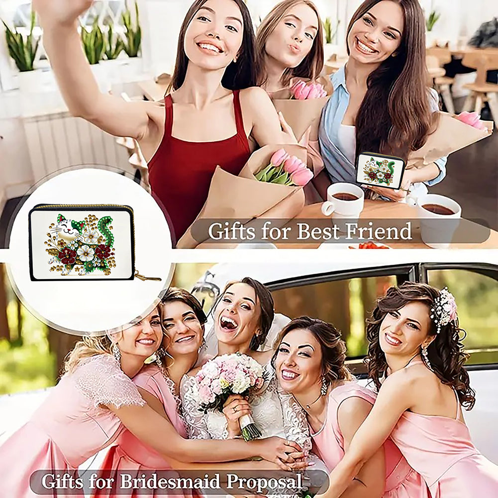 Diamond Painting Card Holder Coin Purse Diamond Art Wallet Pouch Gifts for Women