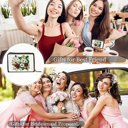 Diamond Painting Card Holder Coin Purse Diamond Art Wallet Pouch Gifts for Women
