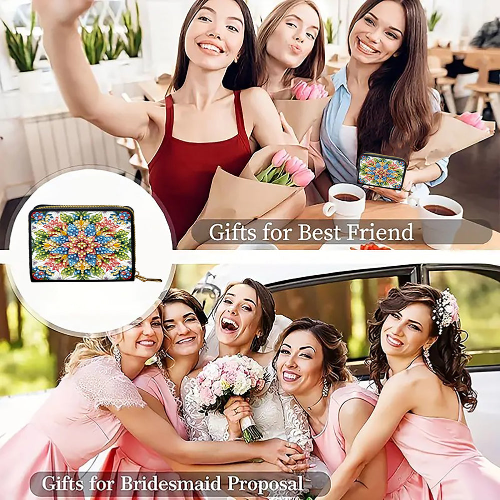 Diamond Painting Card Holder Coin Purse Diamond Art Wallet Pouch Gifts for Women
