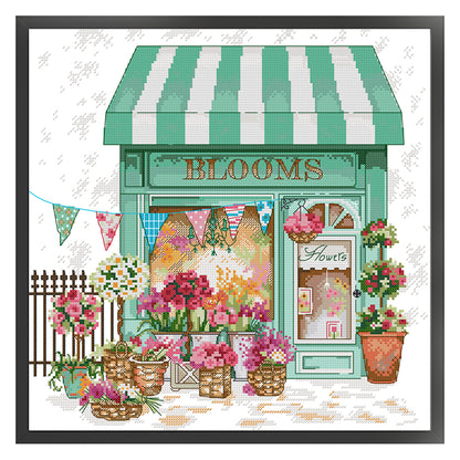 Flower Shop - 14CT Stamped Cross Stitch 38*37CM(Joy Sunday)