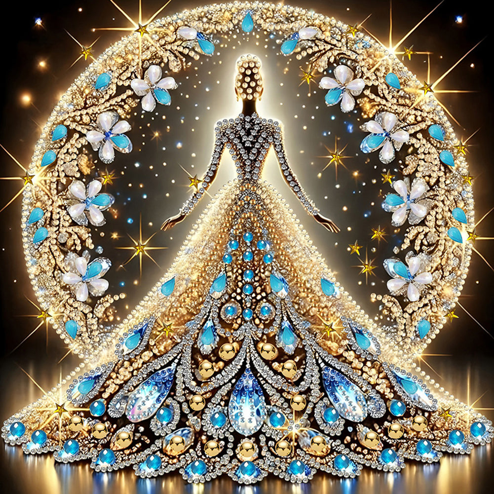 4 Pcs Dress Skirt Girl - Special Shaped Drill Diamond Painting 30*30CM