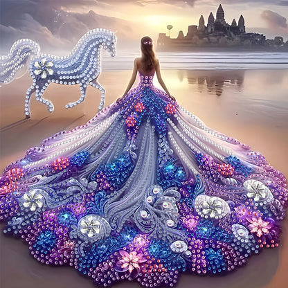 4 Pcs Dress Skirt Girl - Special Shaped Drill Diamond Painting 30*30CM