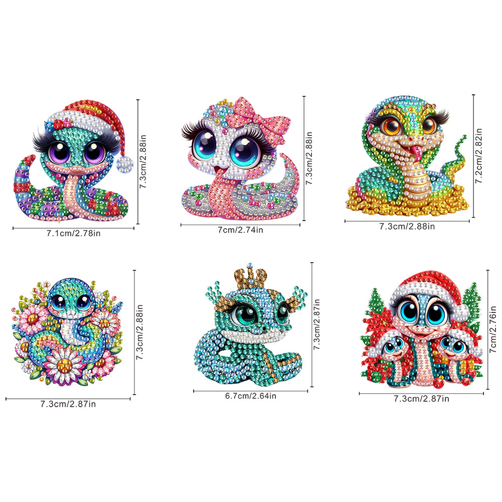 6Pcs Diamond Painting Refrigerator Magnets Diamond Art Kits for Adults Beginners