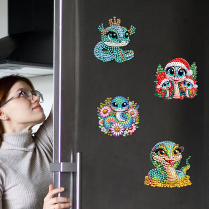 6Pcs Diamond Painting Refrigerator Magnets Diamond Art Kits for Adults Beginners