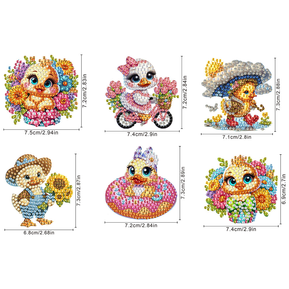 6Pcs Diamond Painting Refrigerator Magnets Diamond Art Kits for Adults Beginners