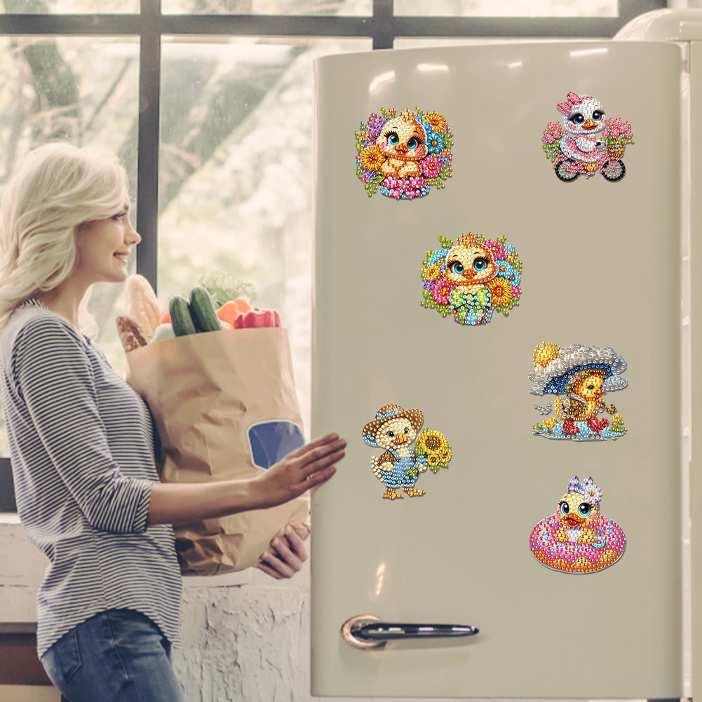 6Pcs Diamond Painting Refrigerator Magnets Diamond Art Kits for Adults Beginners