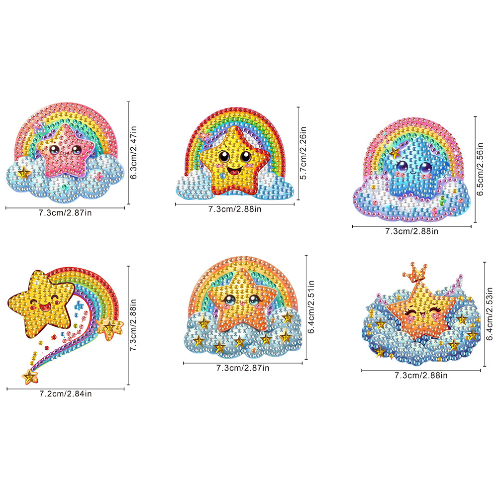 6Pcs Diamond Painting Refrigerator Magnets Diamond Art Kits for Adults Beginners