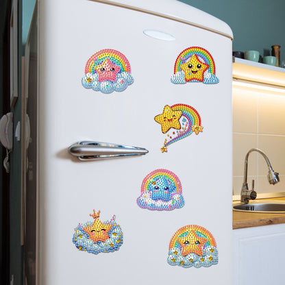 6Pcs Diamond Painting Refrigerator Magnets Diamond Art Kits for Adults Beginners