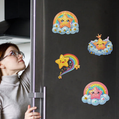 6Pcs Diamond Painting Refrigerator Magnets Diamond Art Kits for Adults Beginners