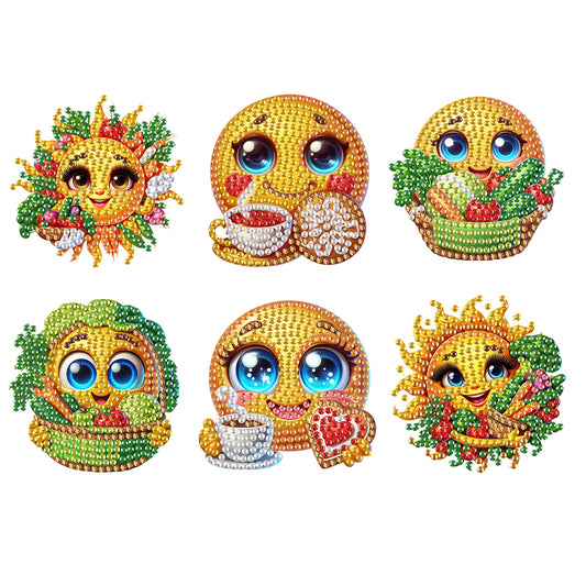 6Pcs Diamond Painting Refrigerator Magnets Diamond Art Kits for Adults Beginners