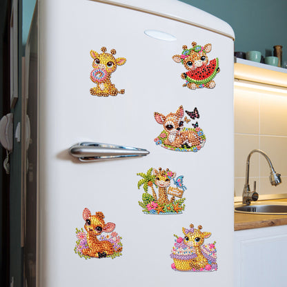 6Pcs Diamond Painting Refrigerator Magnets Diamond Art Kits for Adults Beginners
