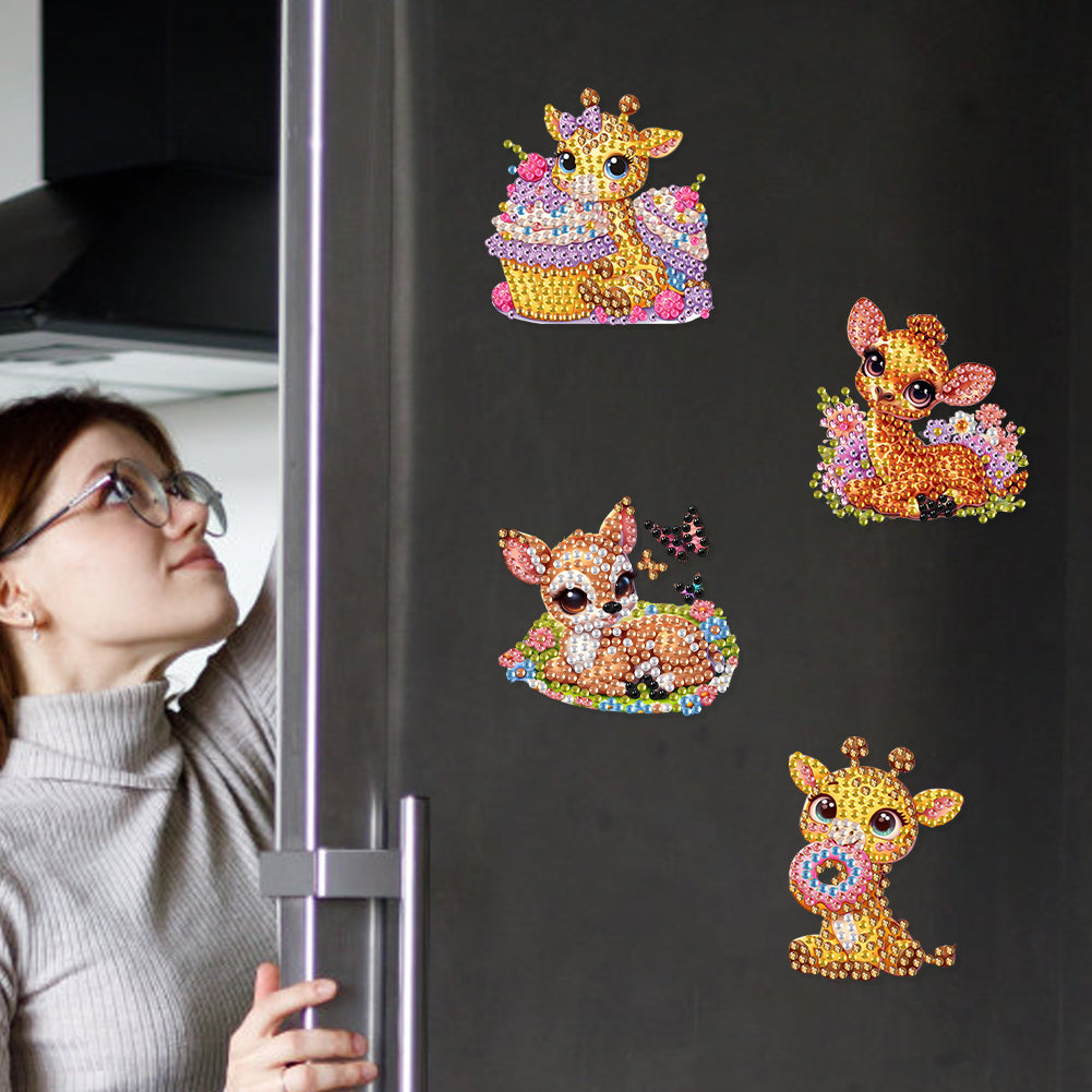 6Pcs Diamond Painting Refrigerator Magnets Diamond Art Kits for Adults Beginners