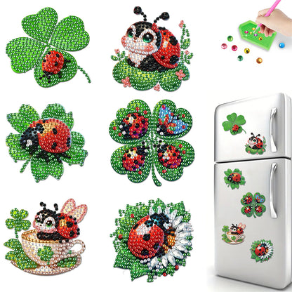 6Pcs Diamond Painting Refrigerator Magnets Diamond Art Kits for Adults Beginners
