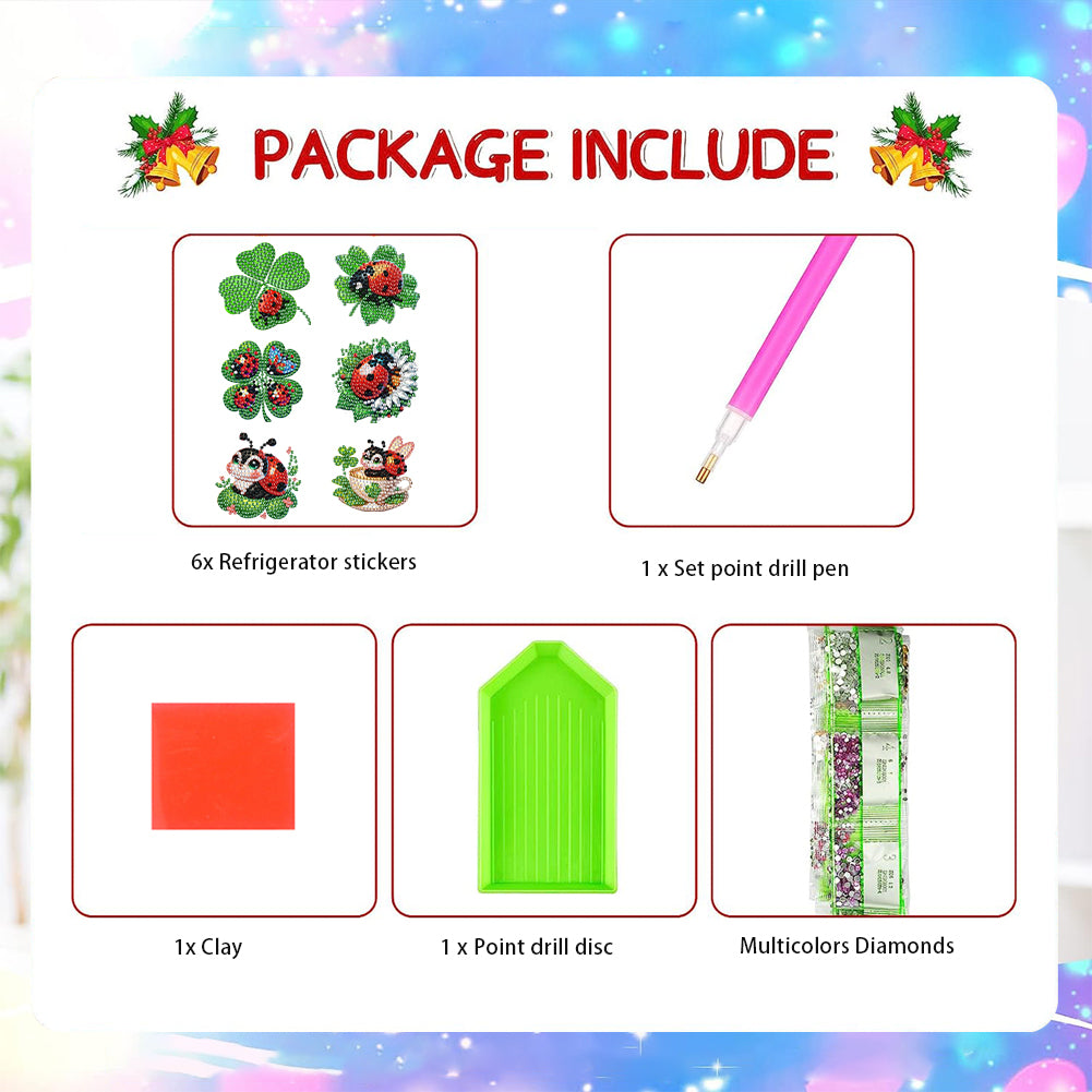 6Pcs Diamond Painting Refrigerator Magnets Diamond Art Kits for Adults Beginners