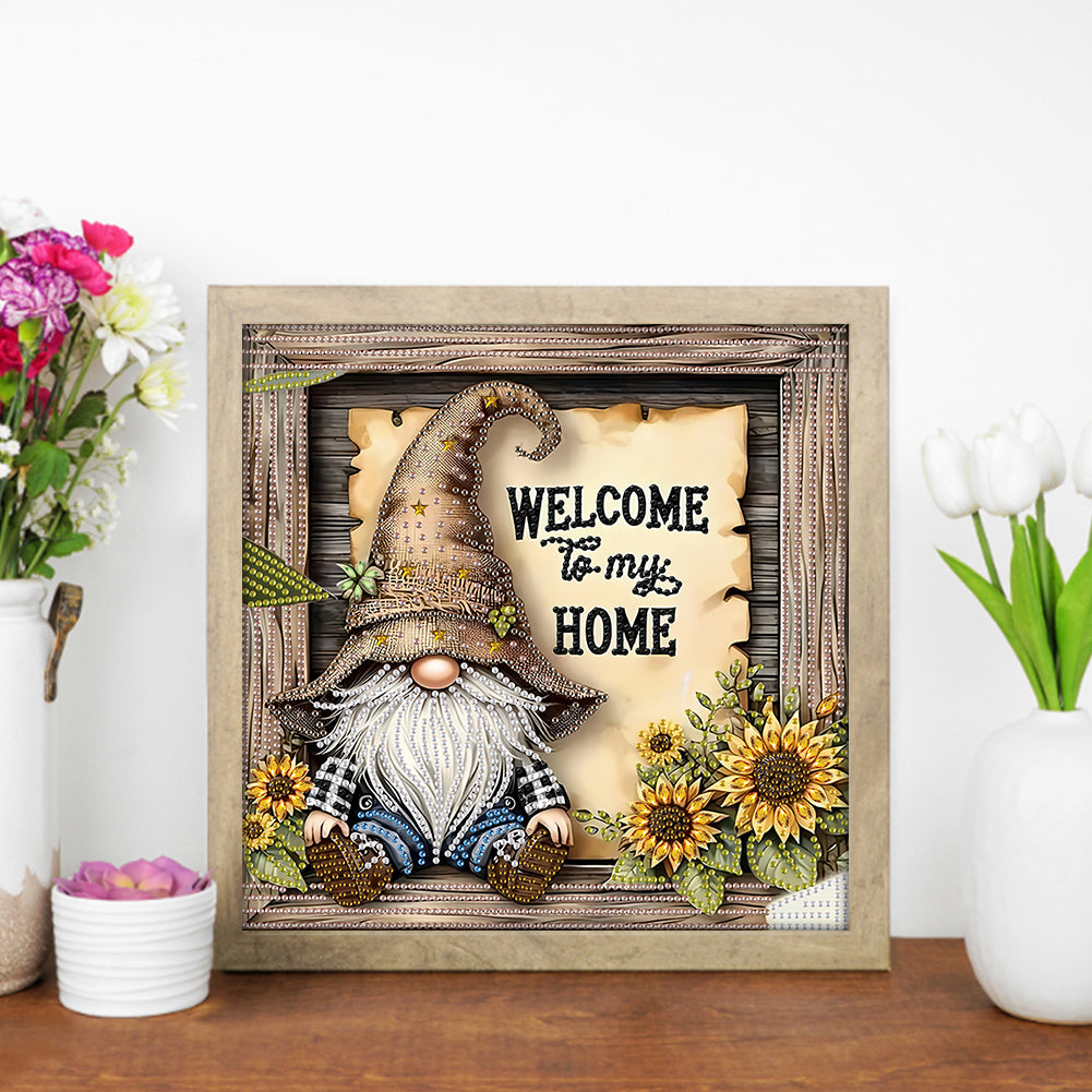 Sunflower Gnome - Special Shaped Drill Diamond Painting 30*30CM