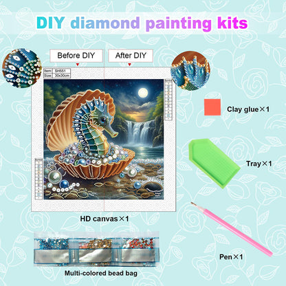 Jewelry Seahorse - Special Shaped Drill Diamond Painting 30*30CM