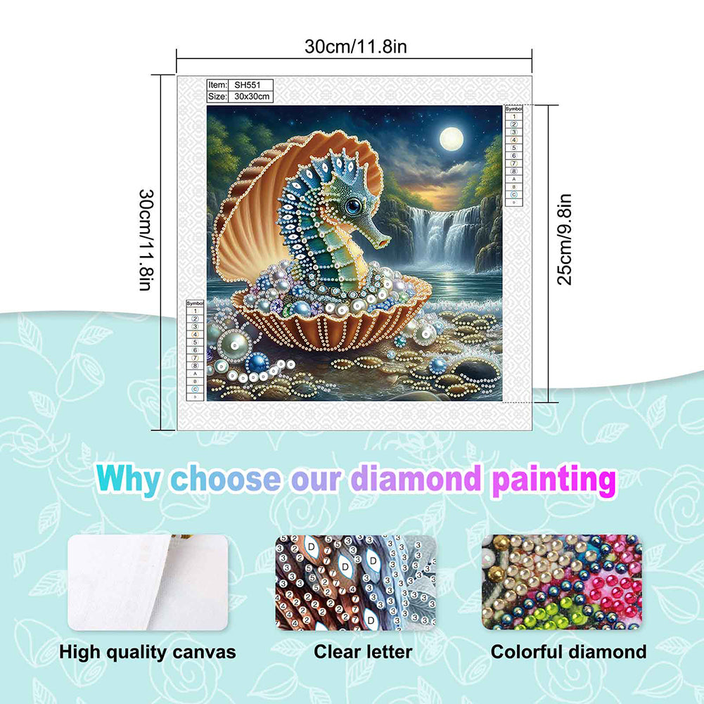 Jewelry Seahorse - Special Shaped Drill Diamond Painting 30*30CM