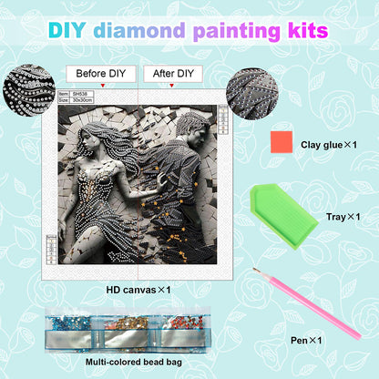 Abstract Art Woman - Special Shaped Drill Diamond Painting 30*30CM