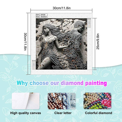 Abstract Art Woman - Special Shaped Drill Diamond Painting 30*30CM