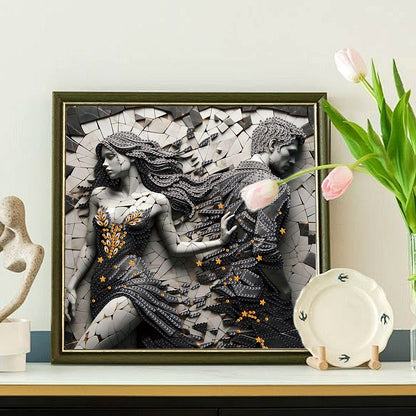 Abstract Art Woman - Special Shaped Drill Diamond Painting 30*30CM