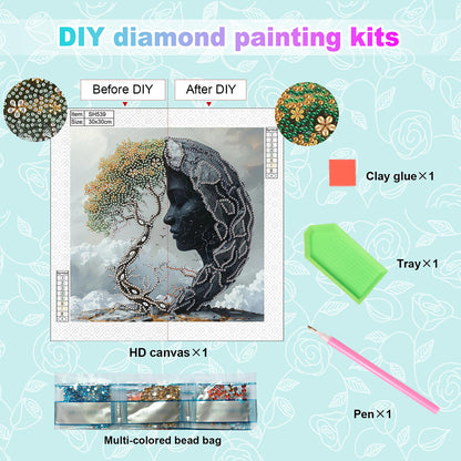 Abstract Art Woman - Special Shaped Drill Diamond Painting 30*30CM
