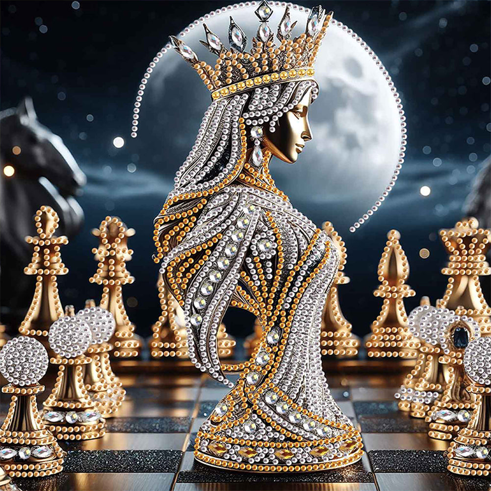 Abstract Chess Goddess - Special Shaped Drill Diamond Painting 30*30CM