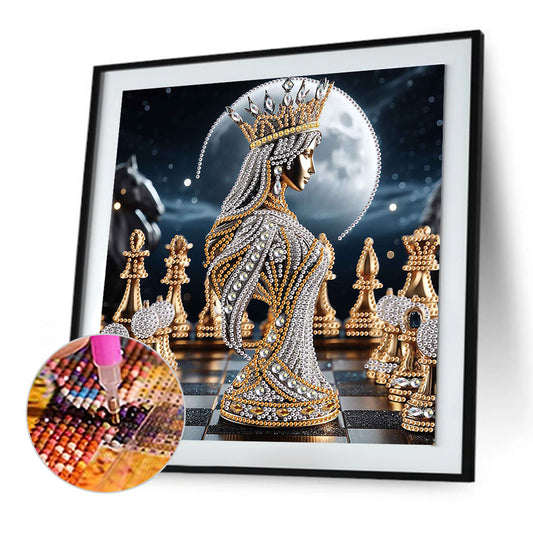 Abstract Chess Goddess - Special Shaped Drill Diamond Painting 30*30CM