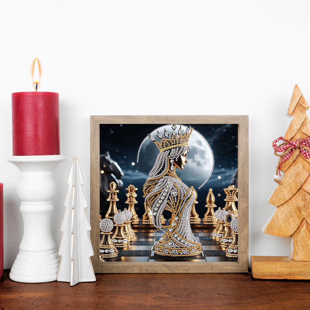 Abstract Chess Goddess - Special Shaped Drill Diamond Painting 30*30CM