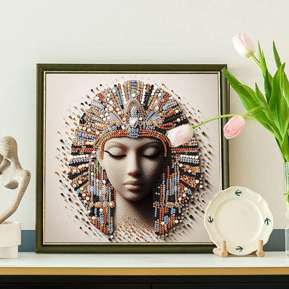Abstract Egyptian Portrait - Special Shaped Drill Diamond Painting 30*30CM