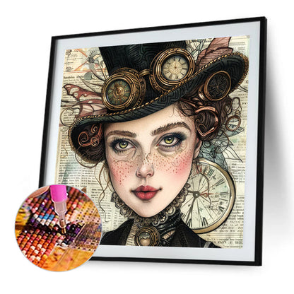 Steampunk Lady - Full Round Drill Diamond Painting 40*40CM