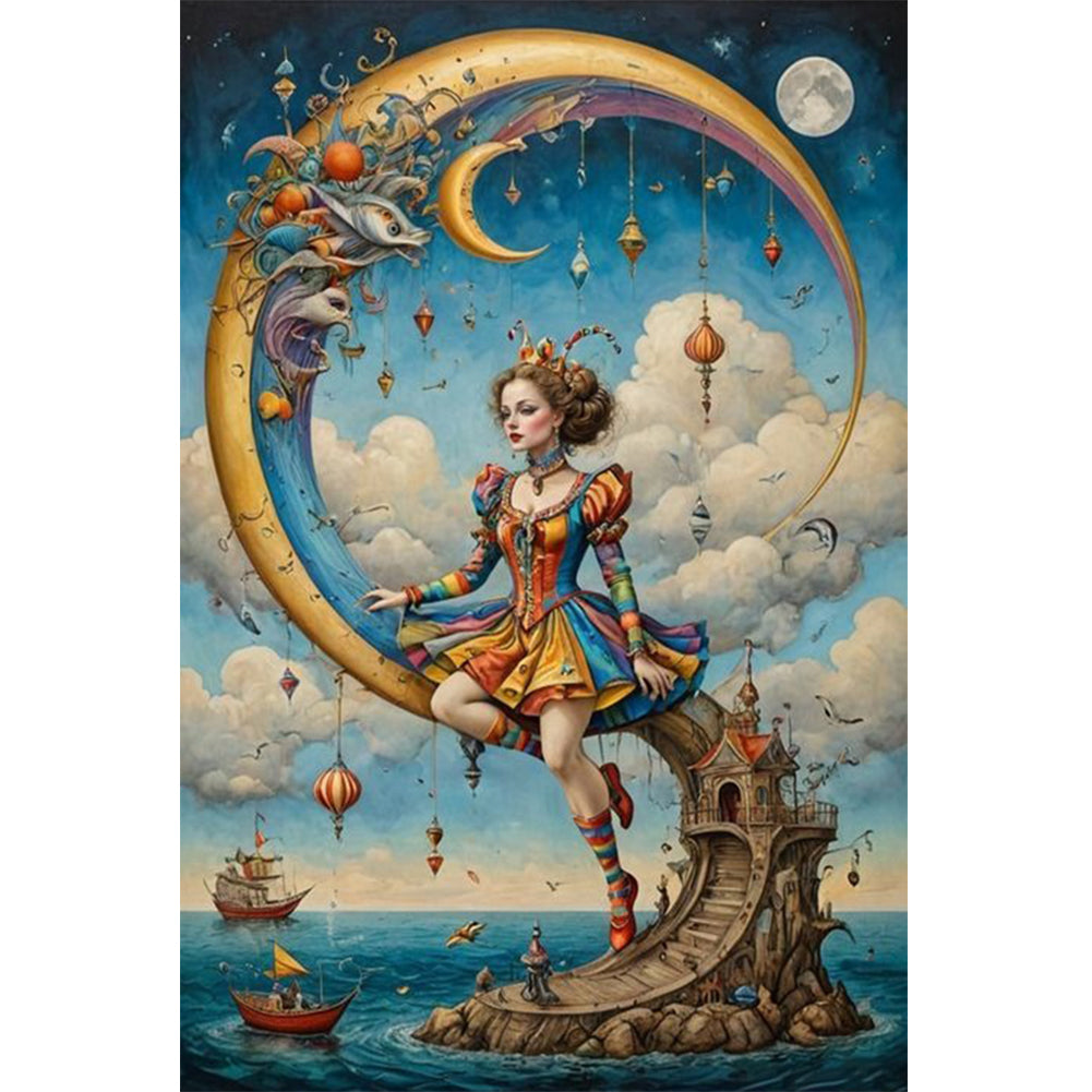 Abstract Lady - Full Round Drill Diamond Painting 40*60CM