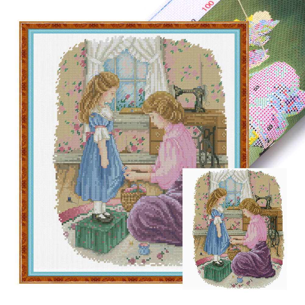Motherly Love - 14CT Stamped Cross Stitch 31*36CM(Xiaobai Brand)