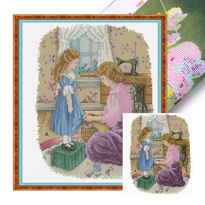 Motherly Love - 14CT Stamped Cross Stitch 31*36CM(Xiaobai Brand)